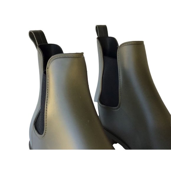 Women  Chelsea Water Rain Boots Ankle Pull On Almond Toe Block Hee… - Picture 7 of 8